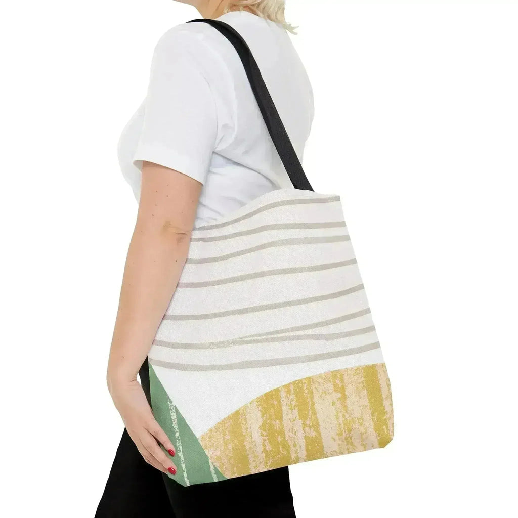 Grand Sac Fourre-Tout Vert à Motif Bohème Texturé