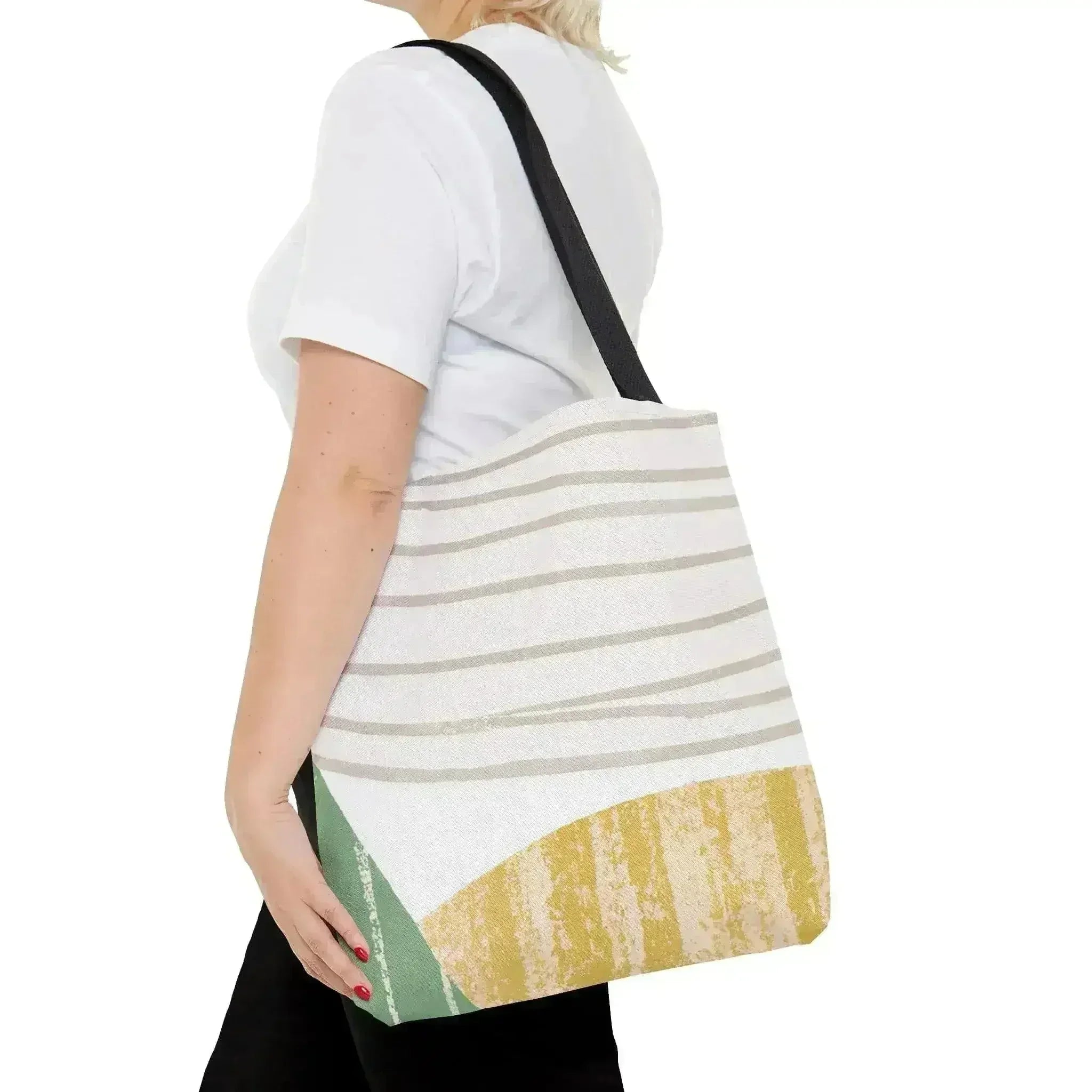 Grand Sac Fourre-Tout Vert à Motif Bohème Texturé