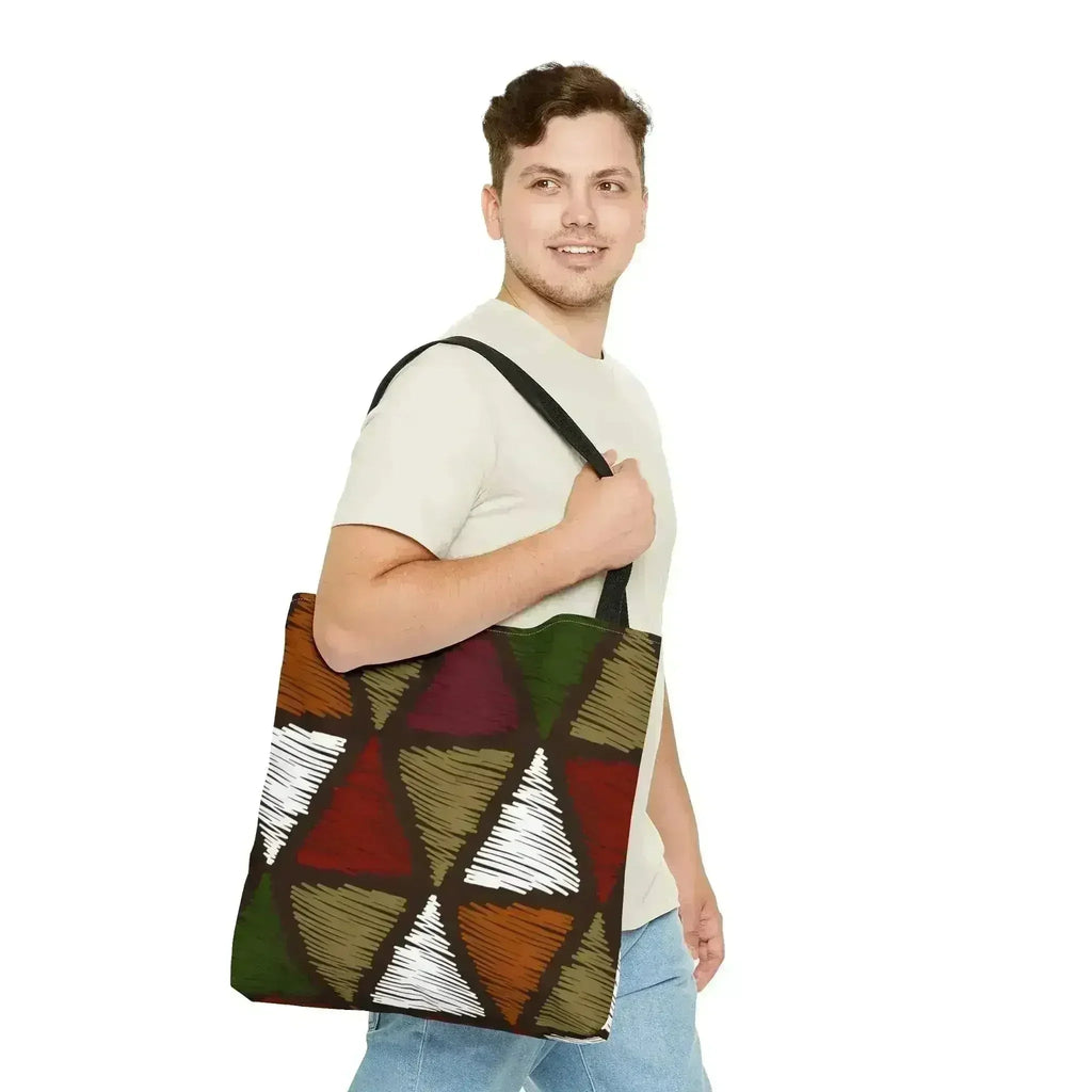 Grand fourre-tout à motif tribal multicolore