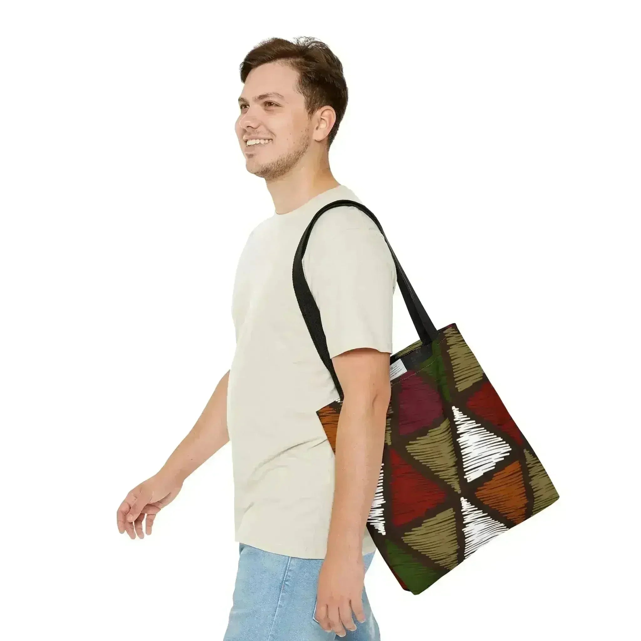 Grand fourre-tout à motif tribal multicolore