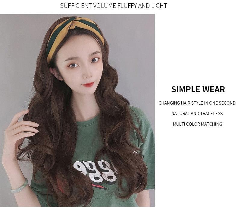 Casquette avec cheveux longs ondulés faux cheveux chapeau perruque extensions de cheveux synthétiques chapeau avec cheveux postiche naturelle perruques pour femmes noires perruques de cosplay pour femmes