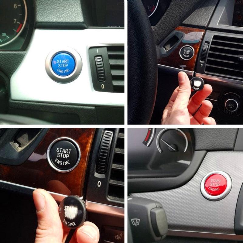 Cache de remplacement pour bouton de démarrage de moteur de voiture, accessoires d'interrupteur d'arrêt, cache d'interrupteur de bouton de moteur, remplacement de bouton de démarrage/arrêt d'allumage, décoration de voiture