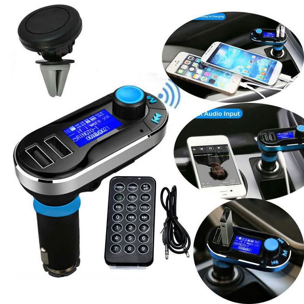 Transmetteur FM Bluetooth Voiture Kit Adaptateur Radio Lecteur MP3 Mains Libres LCD Chargeur