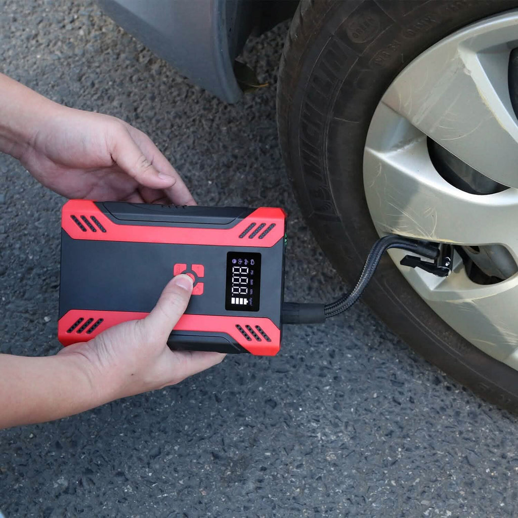 Démarreur de voiture avec compresseur d'air