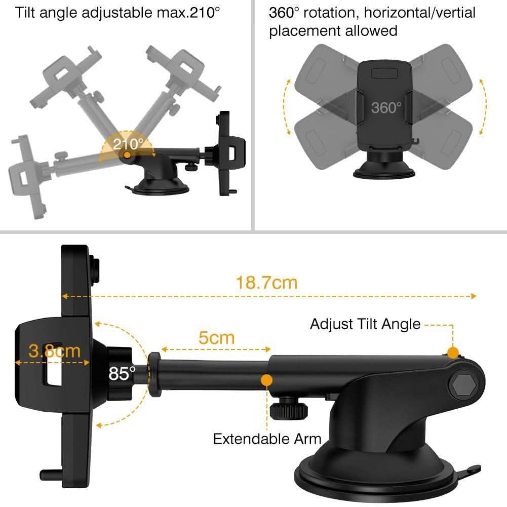 Support de téléphone de voiture, support de téléphone VUP pour pare-brise de voiture