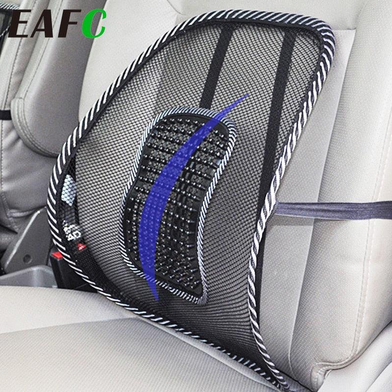 Coussin de soutien lombaire de massage en maille ventilée pour siège de voiture et chaise de bureau, compatible avec le soutien lombaire à double respirabilité, coussin de dossier lombaire en maille noire pour conducteur de voiture