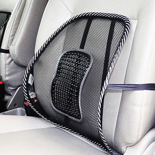 Coussin de soutien lombaire de massage en maille ventilée pour siège de voiture et chaise de bureau, compatible avec le soutien lombaire à double respirabilité, coussin de dossier lombaire en maille noire pour conducteur de voiture