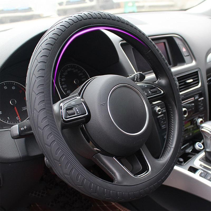 Housse de protection en silicone pour volant de voiture antidérapante Accessoires de voiture