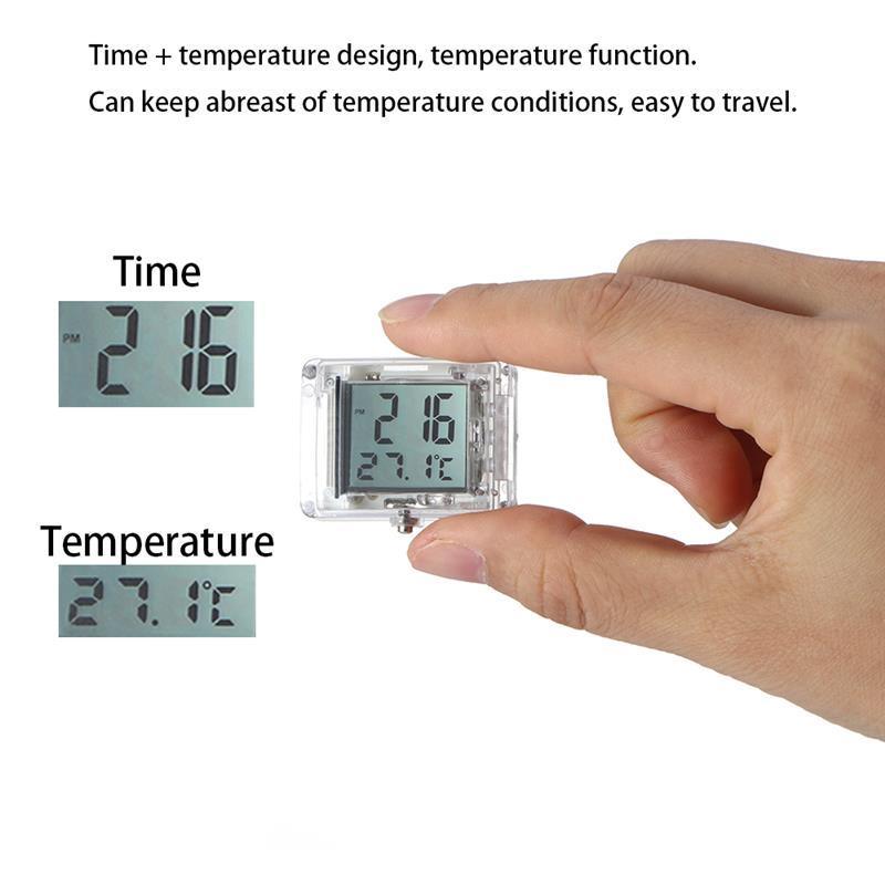 Horloge universelle étanche pour moto avec affichage de la température, lumineuse, pour moto, VTT, vélo électrique, montre à quartz analogique lumineuse, petite horloge adhésive universelle pour voiture, bateau, vélo, maison