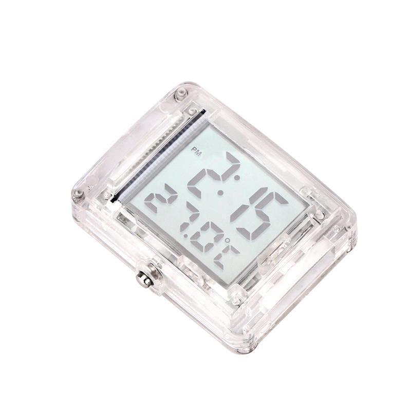 Horloge universelle étanche pour moto avec affichage de la température, lumineuse, pour moto, VTT, vélo électrique, montre à quartz analogique lumineuse, petite horloge adhésive universelle pour voiture, bateau, vélo, maison