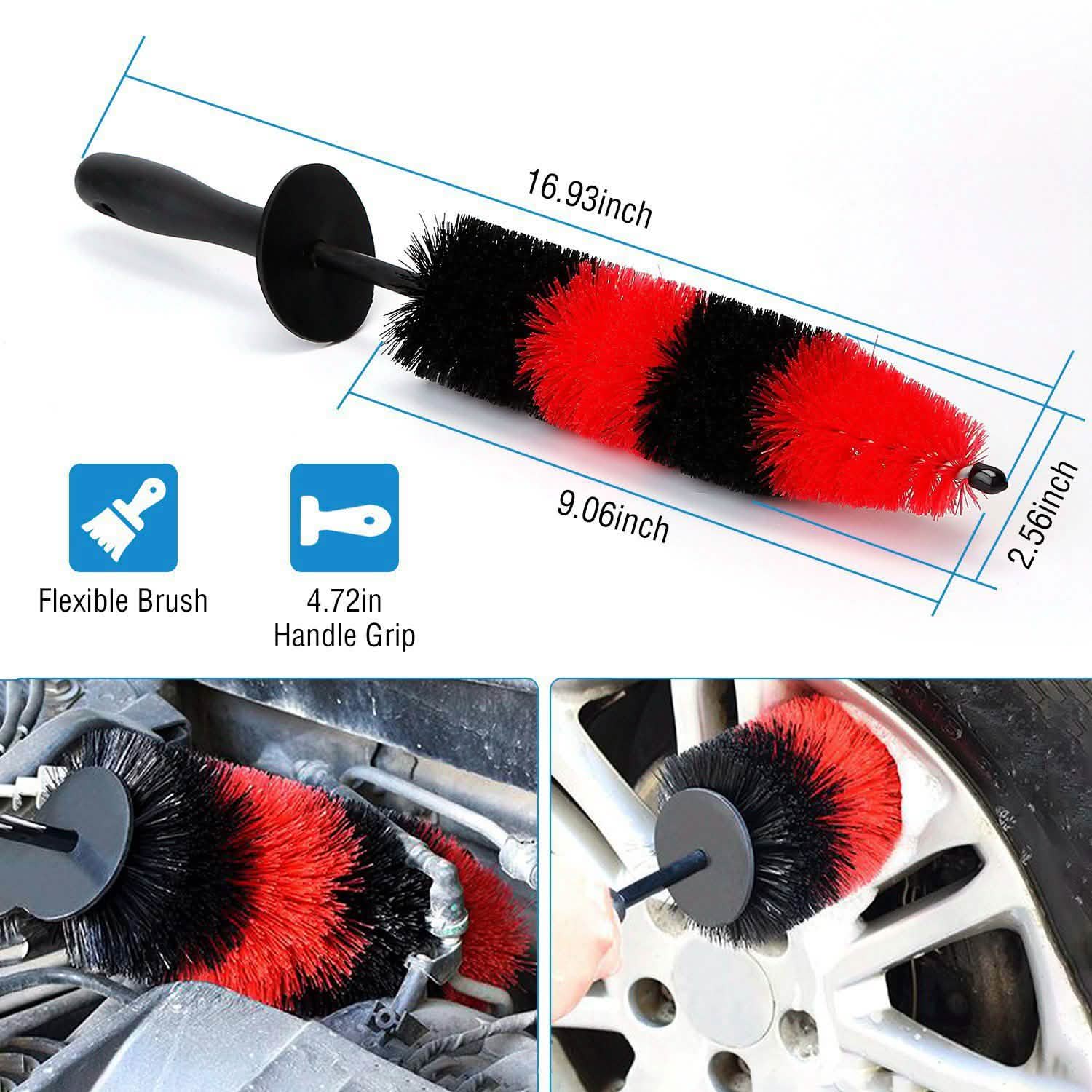 Brosse de nettoyage pour jantes, pneus, sièges et moteur de voiture