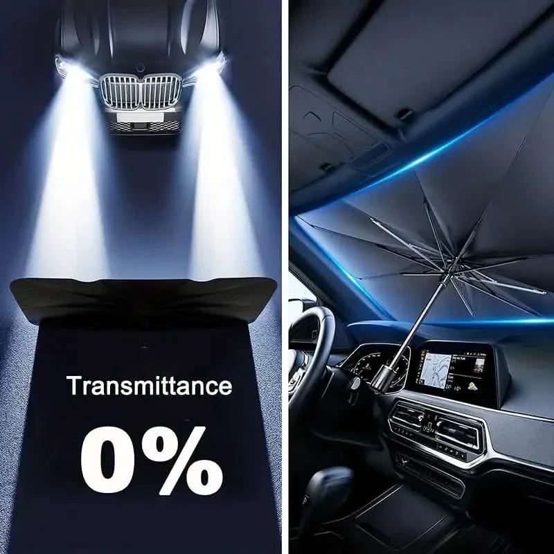 Pare-soleil de voiture pour pare-brise anti-UV et chaleur, pare-soleil pliable réfléchissant, type parapluie