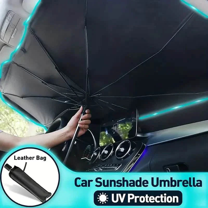Pare-soleil de voiture pour pare-brise anti-UV et chaleur, pare-soleil pliable réfléchissant, type parapluie
