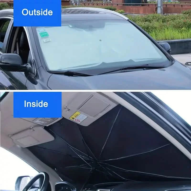 Pare-soleil de voiture pour pare-brise anti-UV et chaleur, pare-soleil pliable réfléchissant, type parapluie