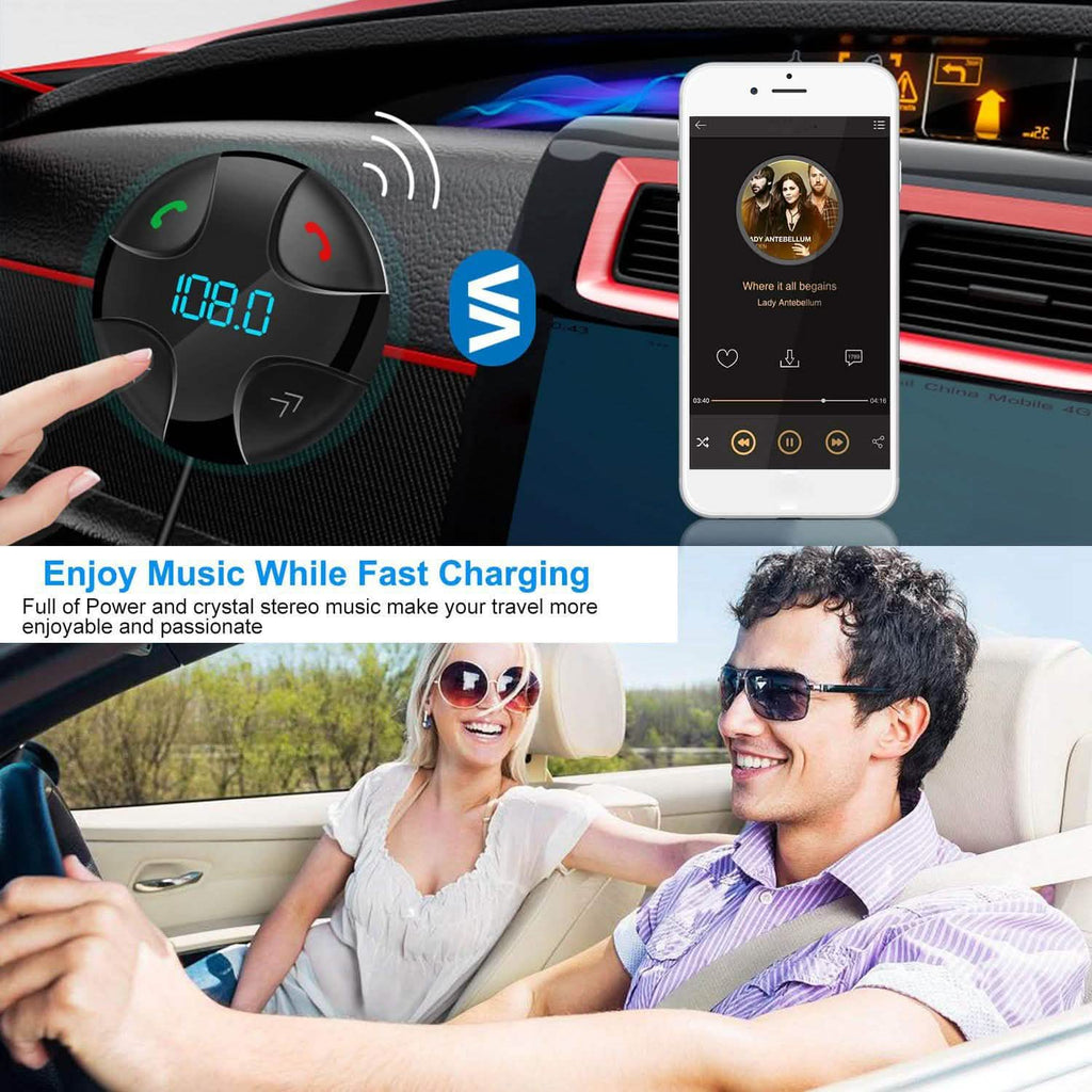Transmetteur FM sans fil pour voiture V4.2 Lecteur MP3 de voiture