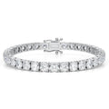 Bracelet tennis en or blanc 14 carats 17,00 carats, diamants de synthèse ronds, 7 pouces, D VS