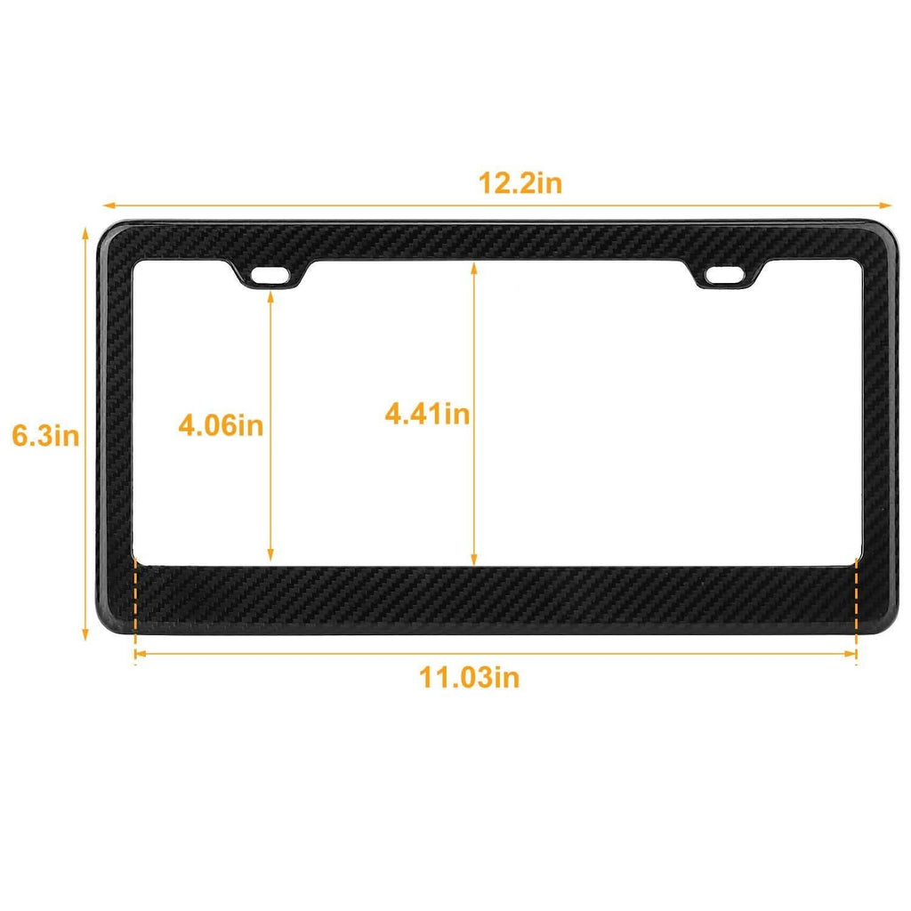 Plaque d'immatriculation noire en fibre de carbone