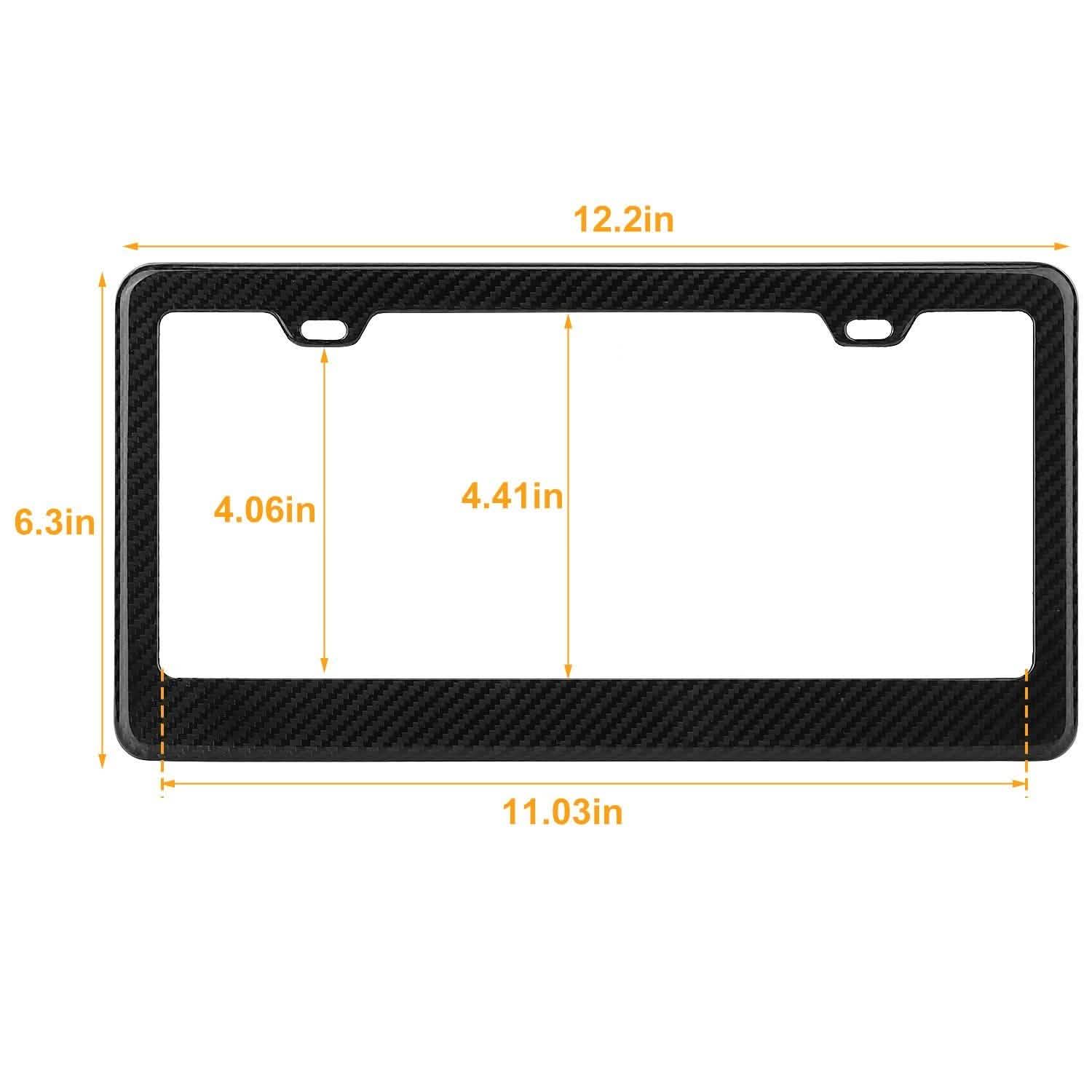 Plaque d'immatriculation noire en fibre de carbone