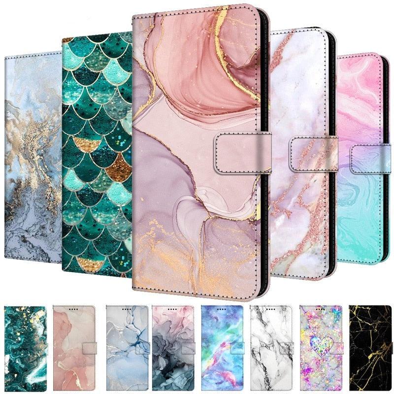 Étui portefeuille de protection en cuir PU avec dragonne pour Xiaomi Redmi Note 11S 11 Pro 5G, étui en cuir marbré avec rabat et support pour Redmi Note11S 11Pro 5G 2022