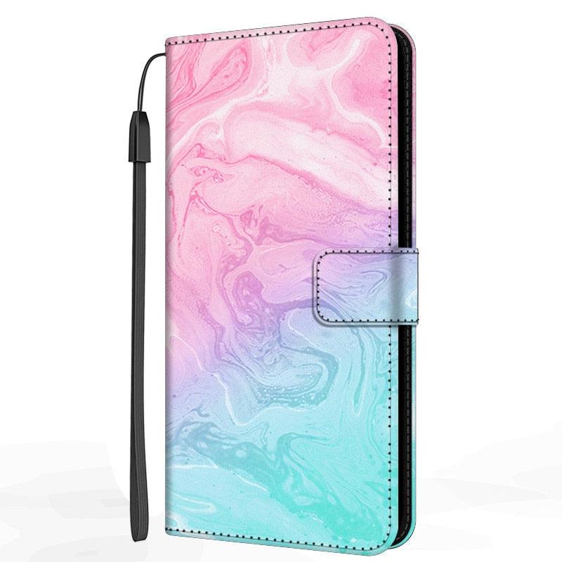 Étui portefeuille de protection en cuir PU avec dragonne pour Xiaomi Redmi Note 11S 11 Pro 5G, étui en cuir marbré avec rabat et support pour Redmi Note11S 11Pro 5G 2022