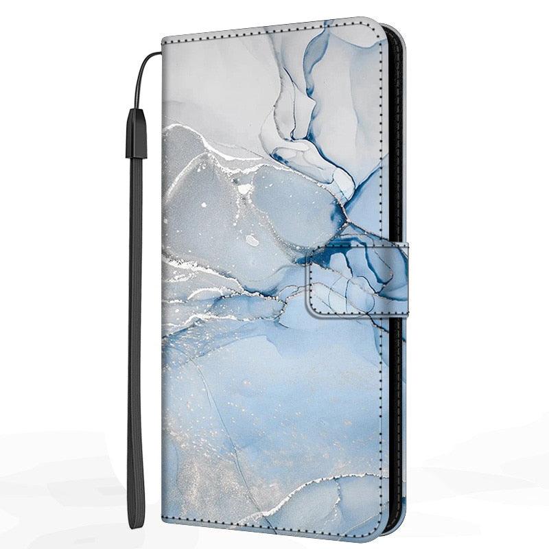 Étui portefeuille de protection en cuir PU avec dragonne pour Xiaomi Redmi Note 11S 11 Pro 5G, étui en cuir marbré avec rabat et support pour Redmi Note11S 11Pro 5G 2022