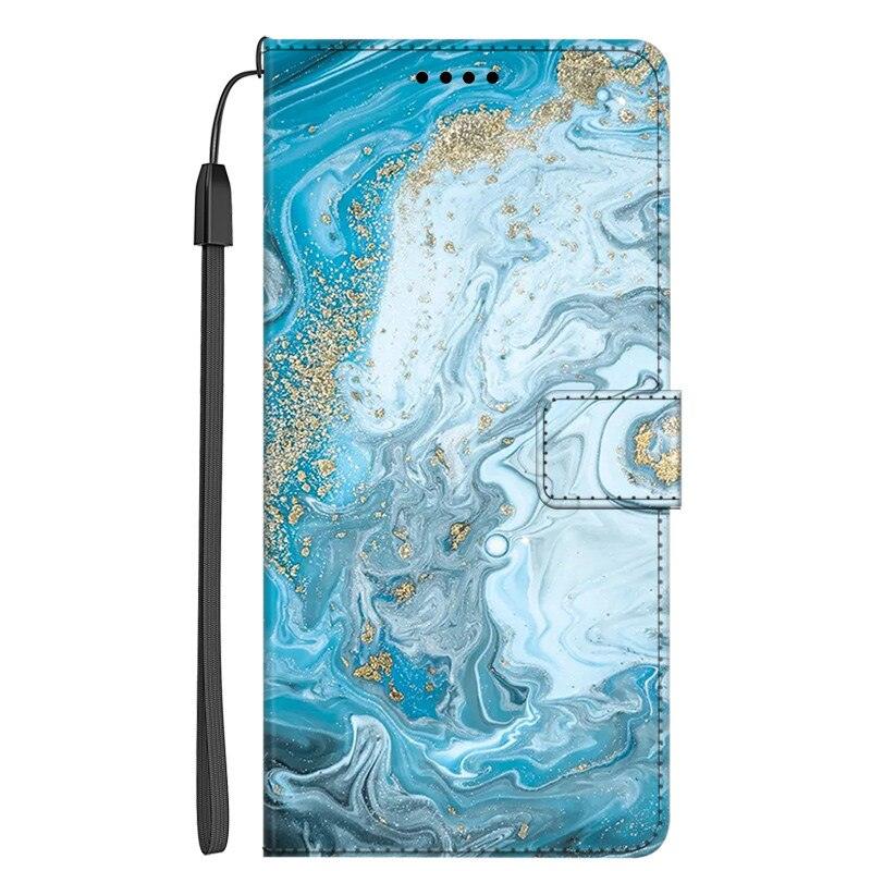 Étui portefeuille de protection en cuir PU avec dragonne pour Xiaomi Redmi Note 11S 11 Pro 5G, étui en cuir marbré avec rabat et support pour Redmi Note11S 11Pro 5G 2022