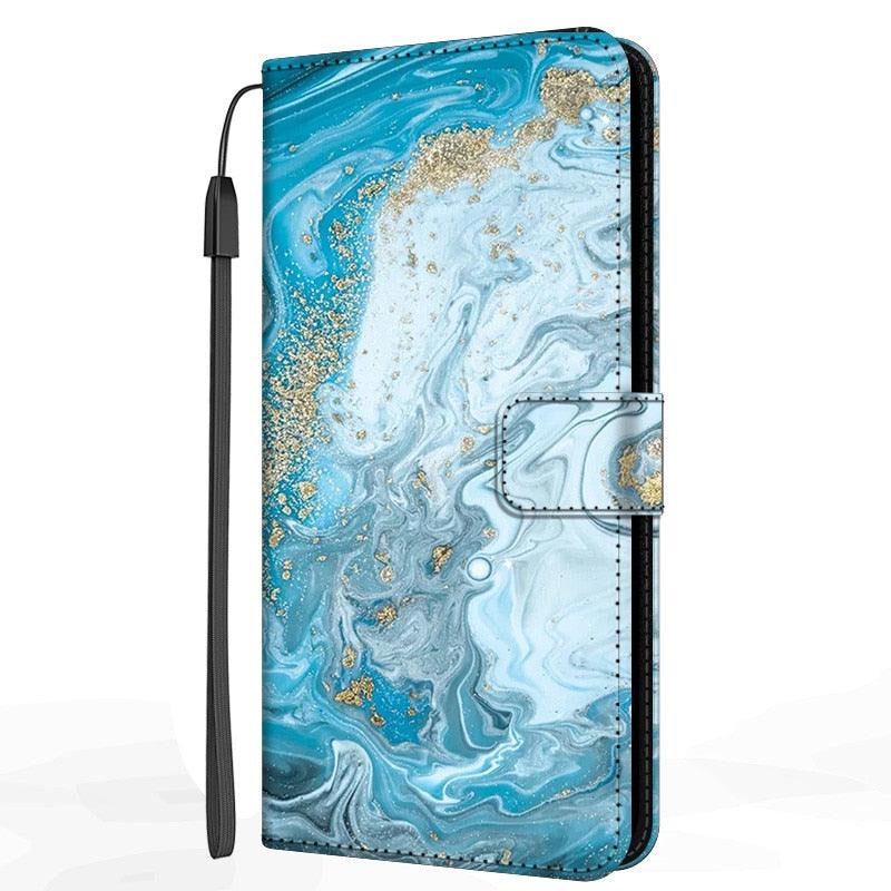 Étui portefeuille de protection en cuir PU avec dragonne pour Xiaomi Redmi Note 11S 11 Pro 5G, étui en cuir marbré avec rabat et support pour Redmi Note11S 11Pro 5G 2022