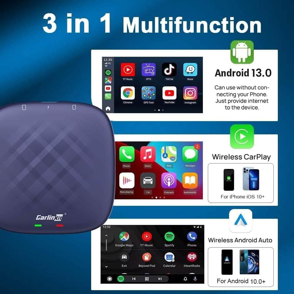 Carlinkit Boîtier CarPlay Ai Max Android 13.0 (Reconditionné)