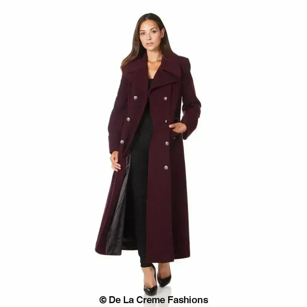 Manteau long croisé en mélange de laine (2004-LAINE)
