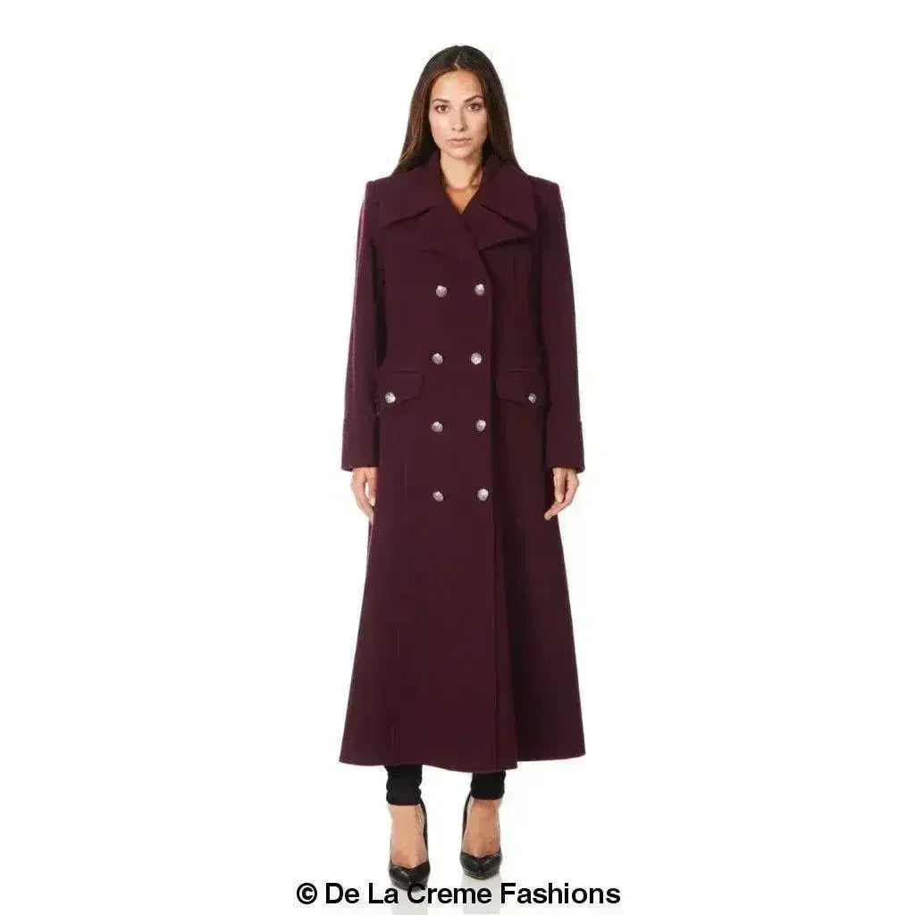 Manteau long croisé en mélange de laine (2004-LAINE)