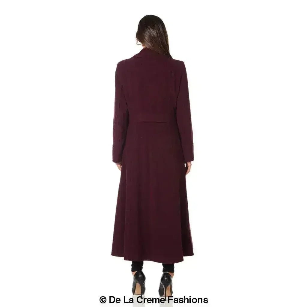 Manteau long croisé en mélange de laine (2004-LAINE)