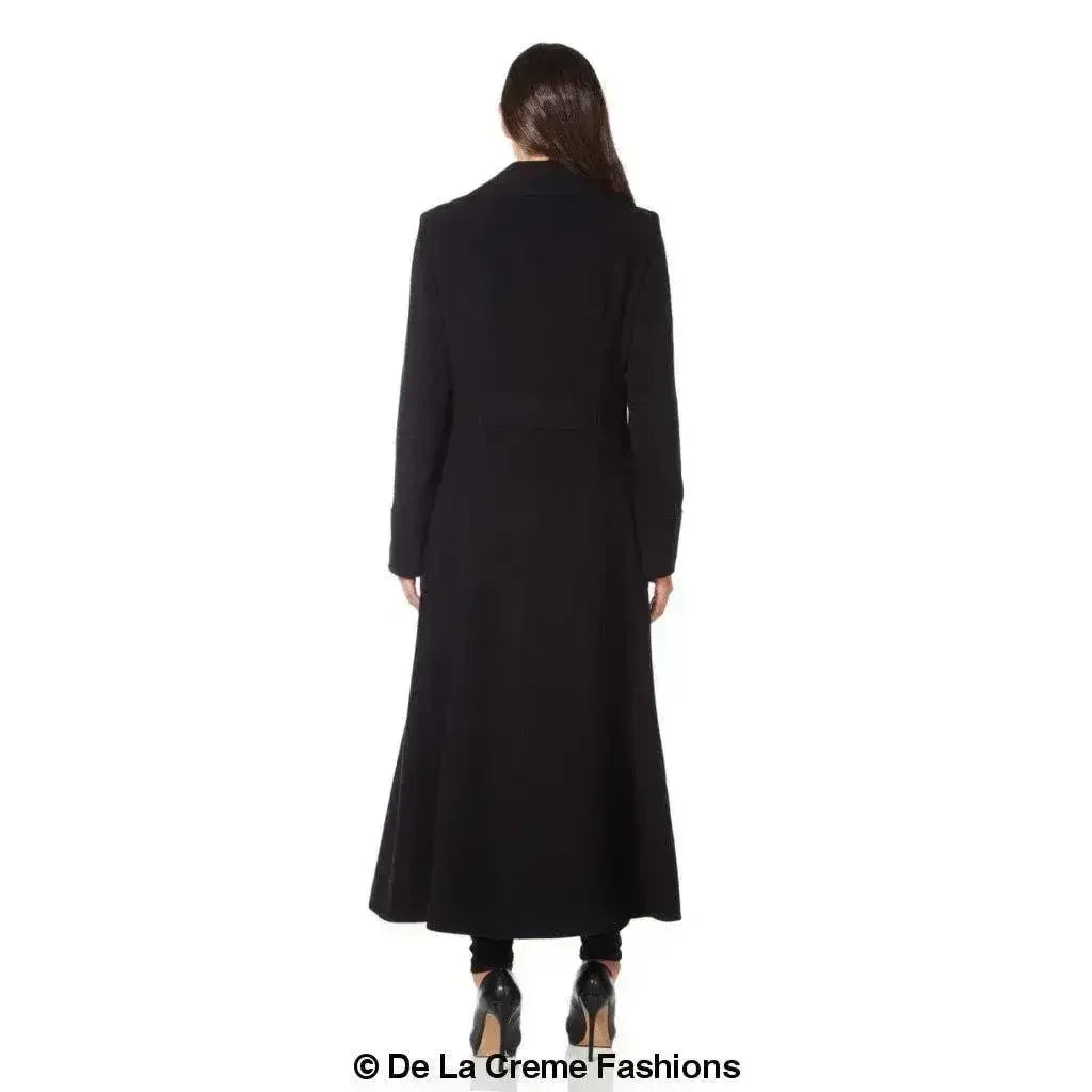 Manteau long croisé en mélange de laine (2004-LAINE)