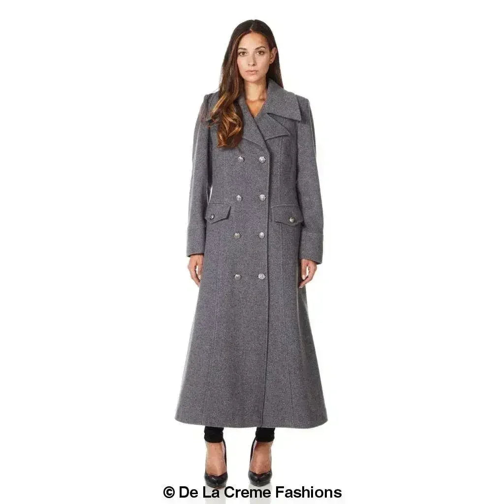 Manteau long croisé en mélange de laine (2004-LAINE)