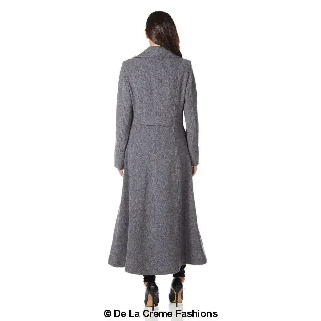 Manteau long croisé en mélange de laine (2004-LAINE)