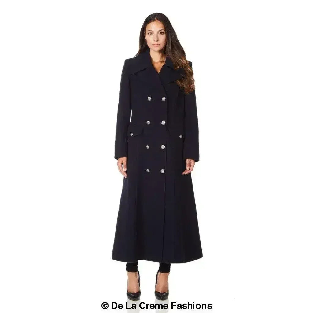 Manteau long croisé en mélange de laine (2004-LAINE)