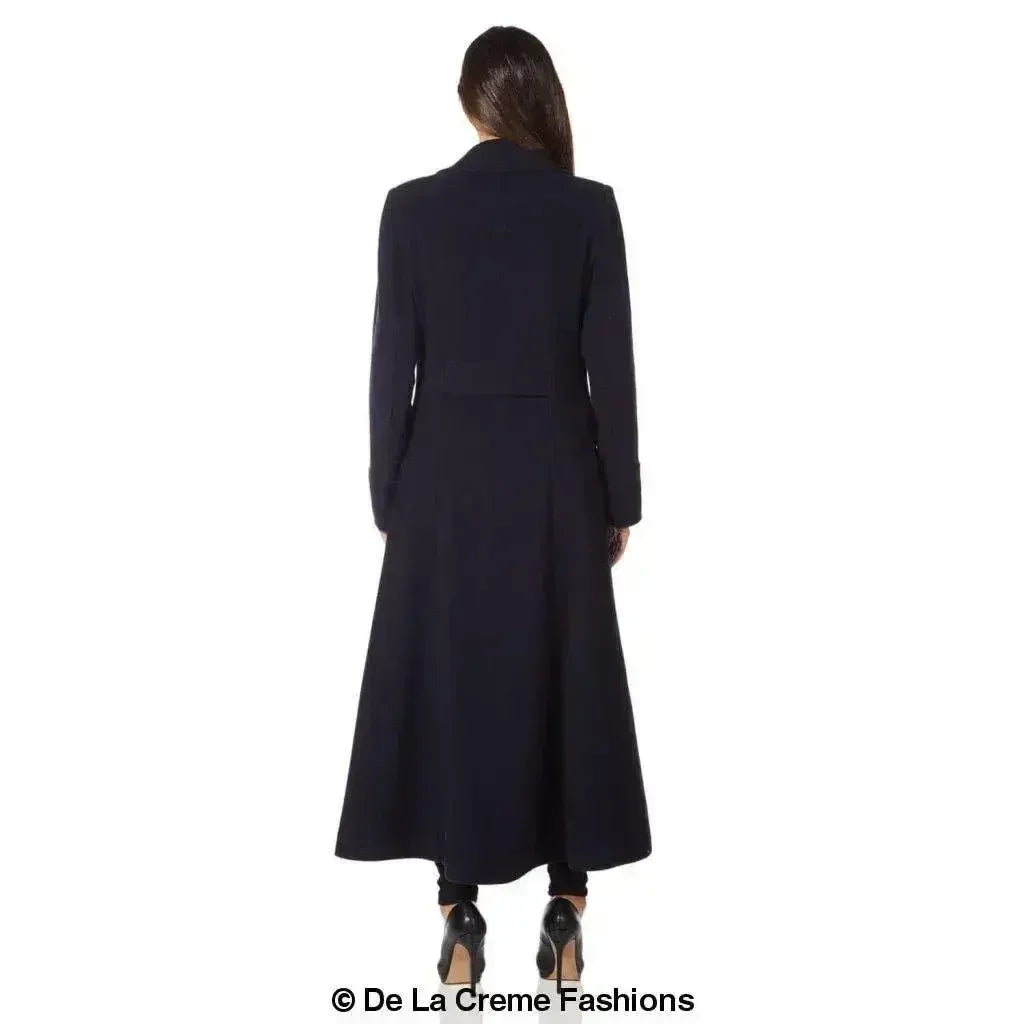 Manteau long croisé en mélange de laine (2004-LAINE)