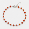 Bracelet en argent sterling et cornaline, monté sur fil