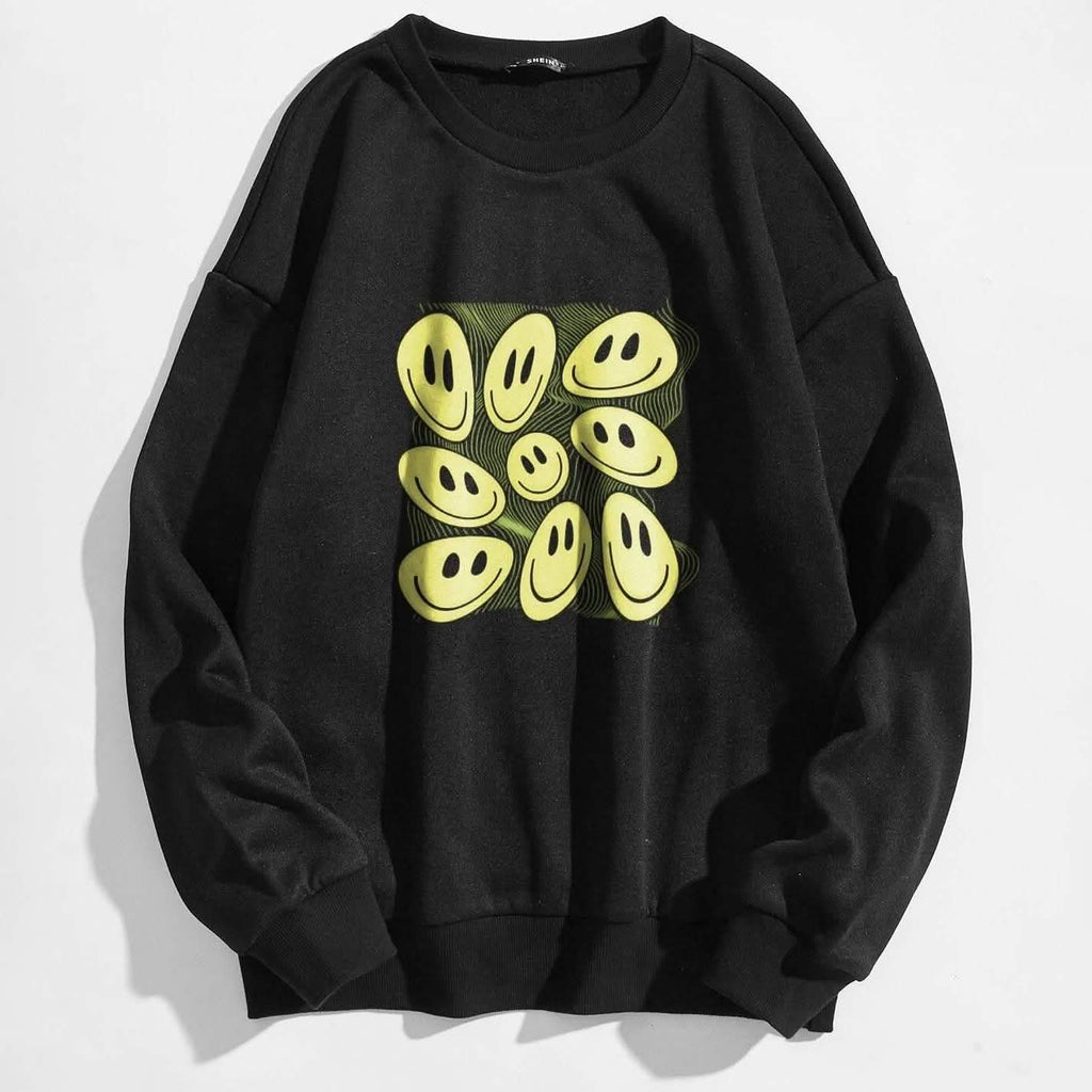 Sweat-shirt oversize à doublure thermique et motif de dessin animé