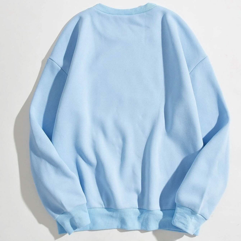 Sweat-shirt oversize à doublure thermique et motif de dessin animé