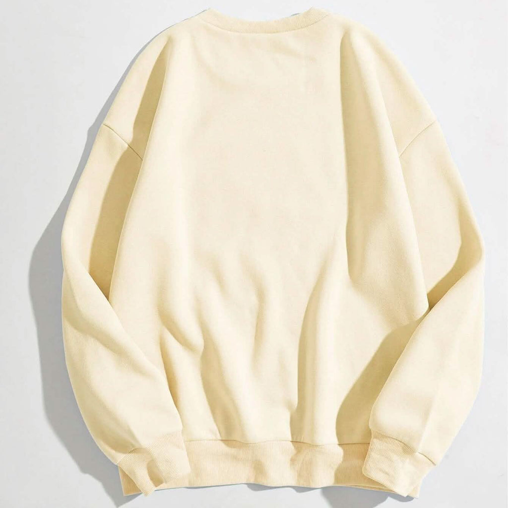 Sweat-shirt oversize à doublure thermique et motif de dessin animé