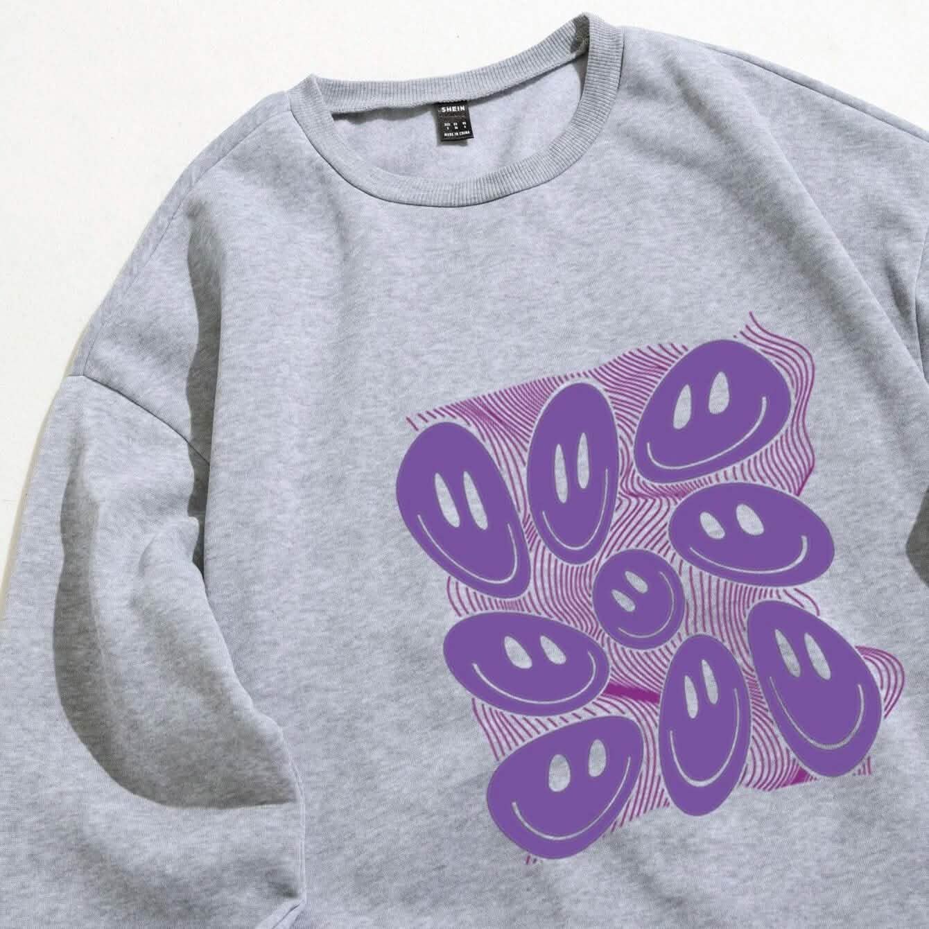Sweat-shirt oversize à doublure thermique et motif de dessin animé