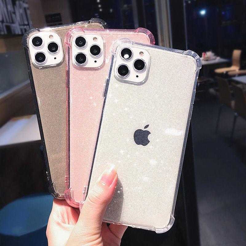 Coque transparente antichoc à paillettes pour iPhone 13 Pro Max, étui de téléphone pour iPhone 12 11 Pro Max XR XS Max X 7 8 Plus, coque souple transparente brillante résistante aux rayures et antichoc fine