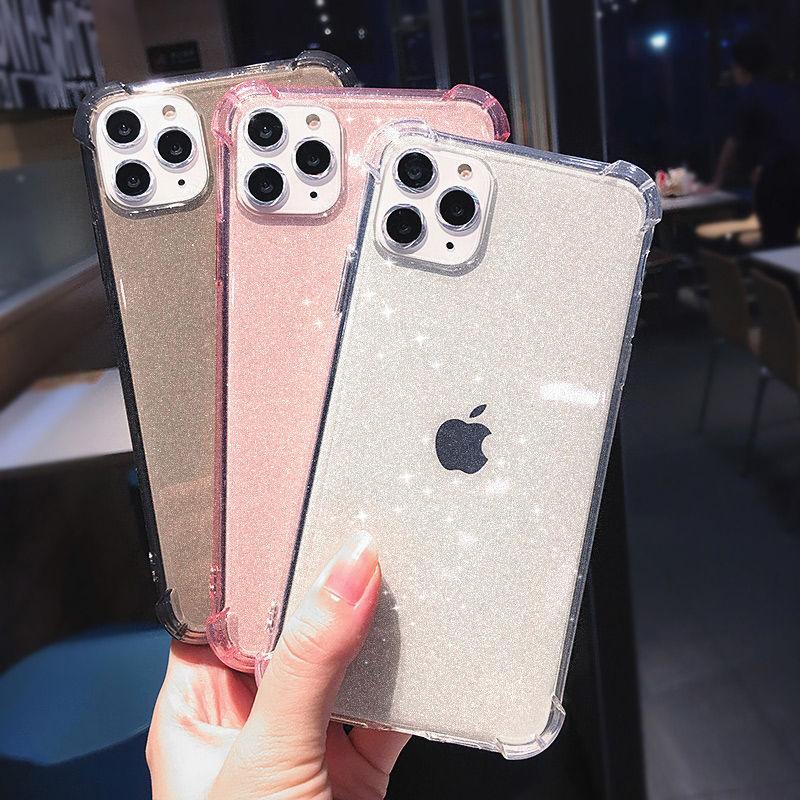 Coque transparente antichoc à paillettes pour iPhone 13 Pro Max, étui de téléphone pour iPhone 12 11 Pro Max XR XS Max X 7 8 Plus, coque souple transparente brillante résistante aux rayures et antichoc fine