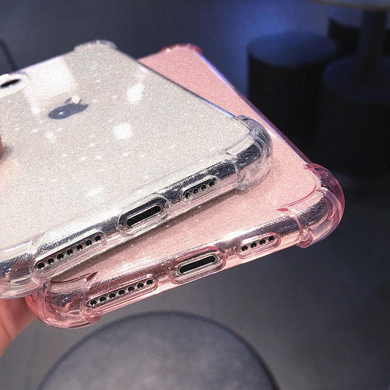 Coque transparente antichoc à paillettes pour iPhone 13 Pro Max, étui de téléphone pour iPhone 12 11 Pro Max XR XS Max X 7 8 Plus, coque souple transparente brillante résistante aux rayures et antichoc fine