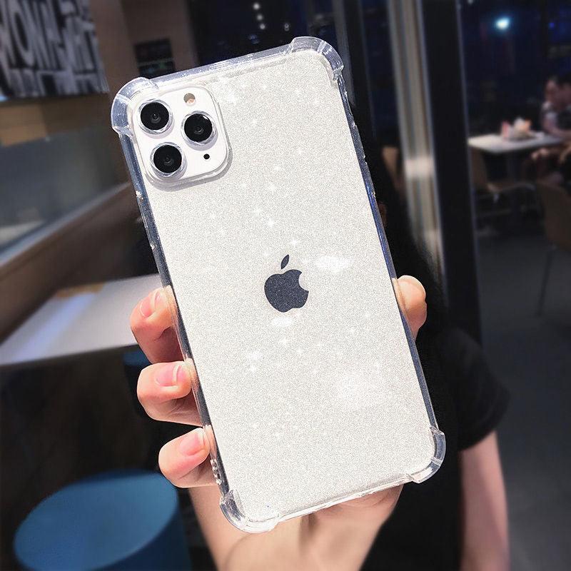 Coque transparente antichoc à paillettes pour iPhone 13 Pro Max, étui de téléphone pour iPhone 12 11 Pro Max XR XS Max X 7 8 Plus, coque souple transparente brillante résistante aux rayures et antichoc fine