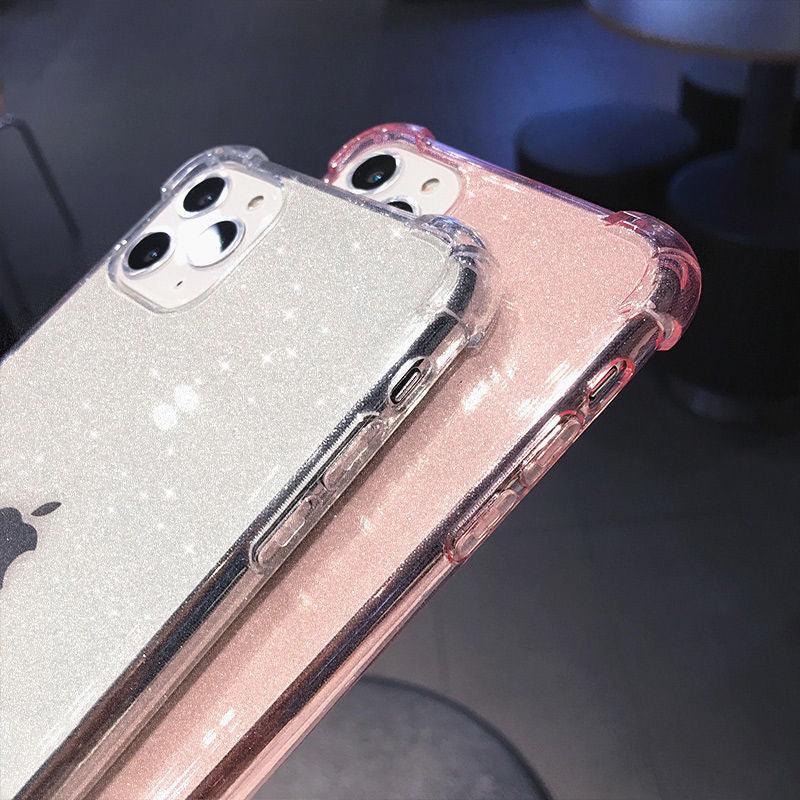 Coque transparente antichoc à paillettes pour iPhone 13 Pro Max, étui de téléphone pour iPhone 12 11 Pro Max XR XS Max X 7 8 Plus, coque souple transparente brillante résistante aux rayures et antichoc fine