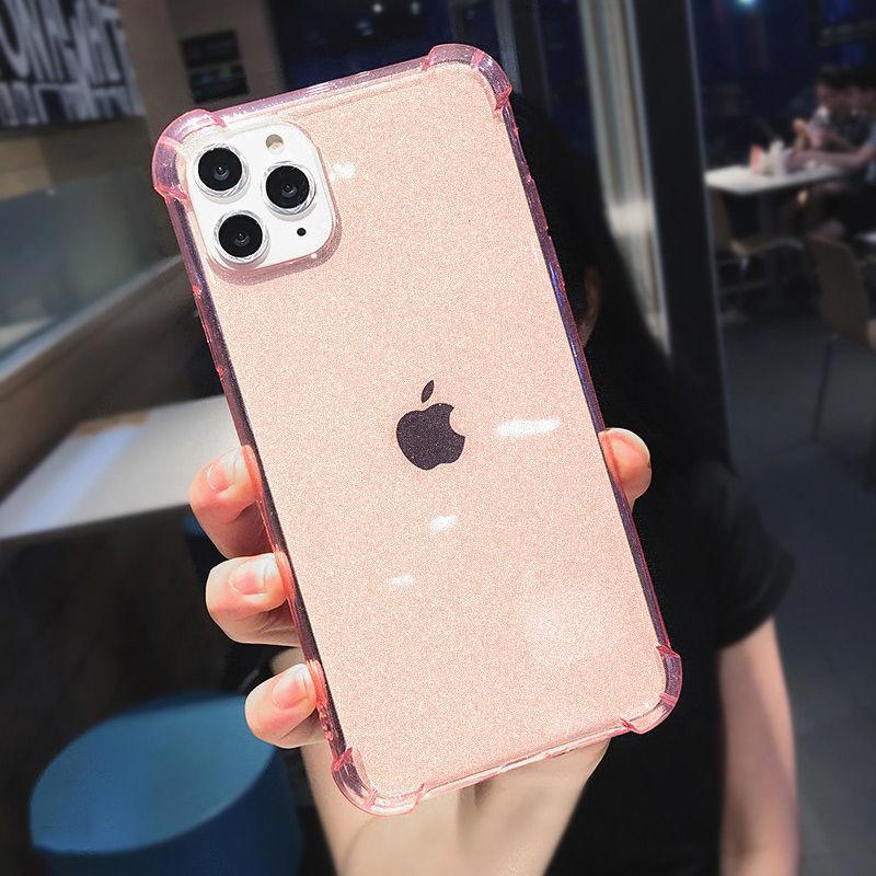 Coque transparente antichoc à paillettes pour iPhone 13 Pro Max, étui de téléphone pour iPhone 12 11 Pro Max XR XS Max X 7 8 Plus, coque souple transparente brillante résistante aux rayures et antichoc fine
