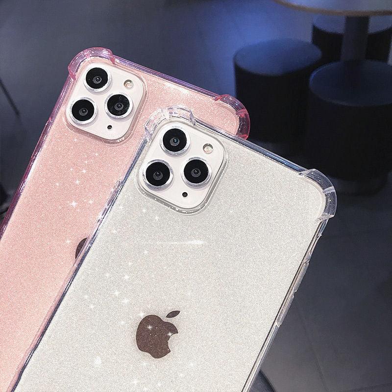 Coque transparente antichoc à paillettes pour iPhone 13 Pro Max, étui de téléphone pour iPhone 12 11 Pro Max XR XS Max X 7 8 Plus, coque souple transparente brillante résistante aux rayures et antichoc fine
