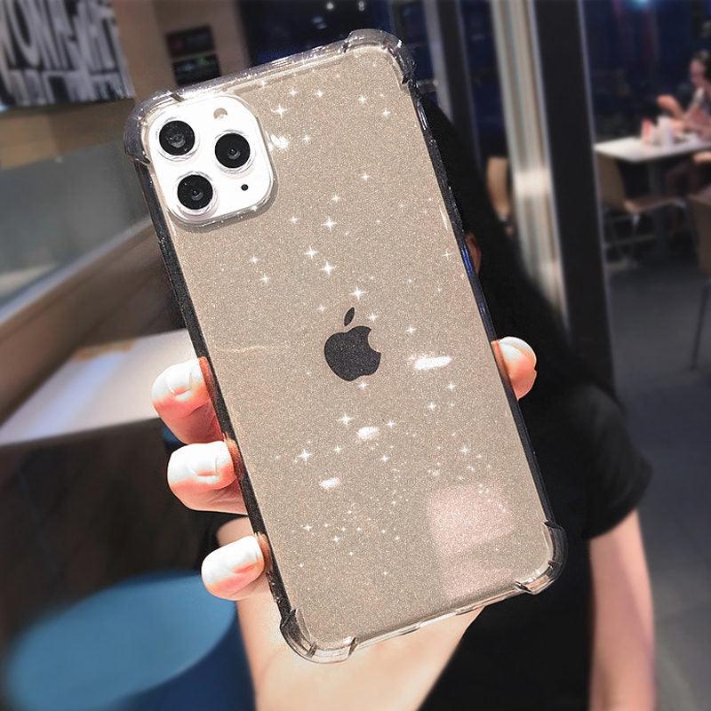 Coque transparente antichoc à paillettes pour iPhone 13 Pro Max, étui de téléphone pour iPhone 12 11 Pro Max XR XS Max X 7 8 Plus, coque souple transparente brillante résistante aux rayures et antichoc fine