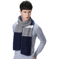 Écharpe longue en mélange de laine imitation cachemire avec blocs de couleur et rayures en patchwork